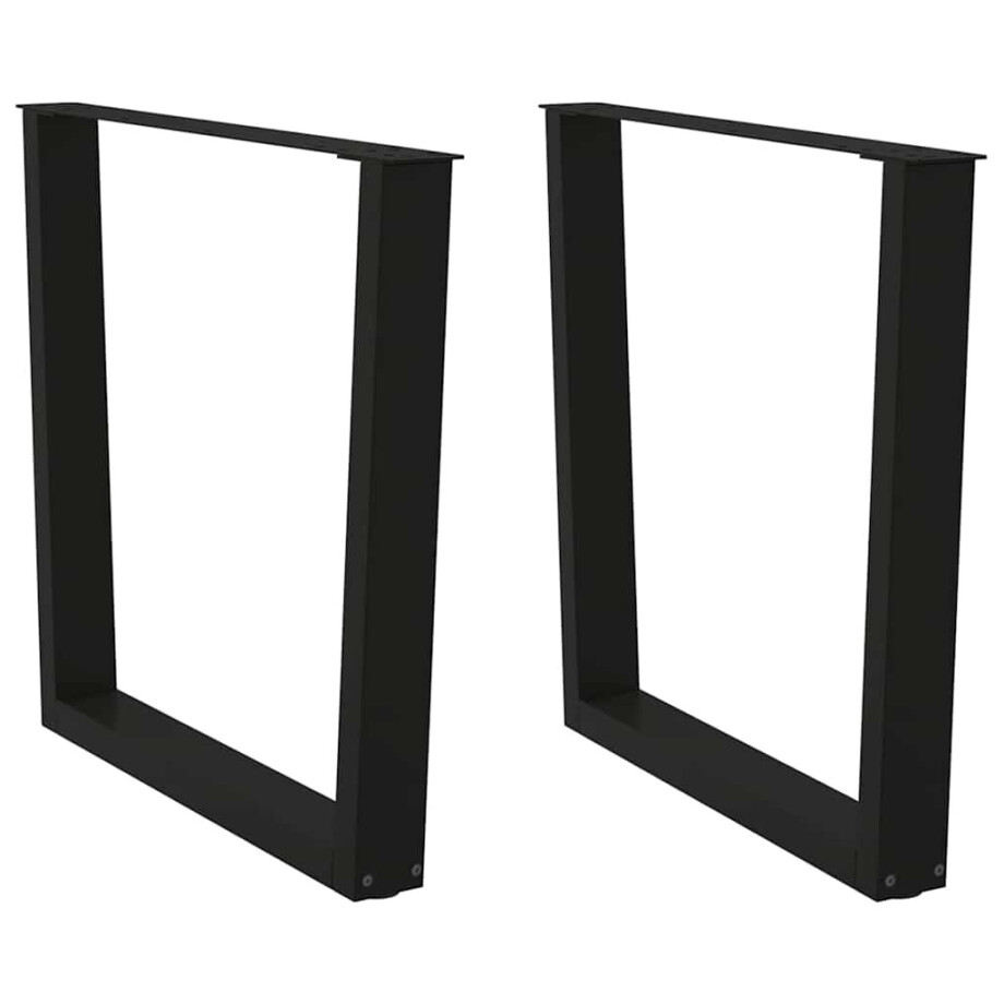 vidaXL Eettafelpoten 2 st V-vormig 80x(72-73,3) cm staal zwart afbeelding 1