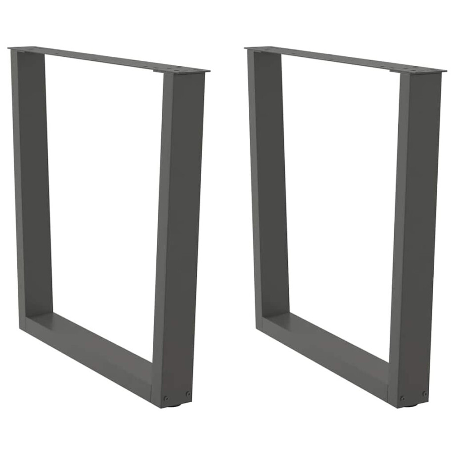 vidaXL Eettafelpoten 2 st V-vormig 80x(72-73,3) cm staal antraciet afbeelding 1