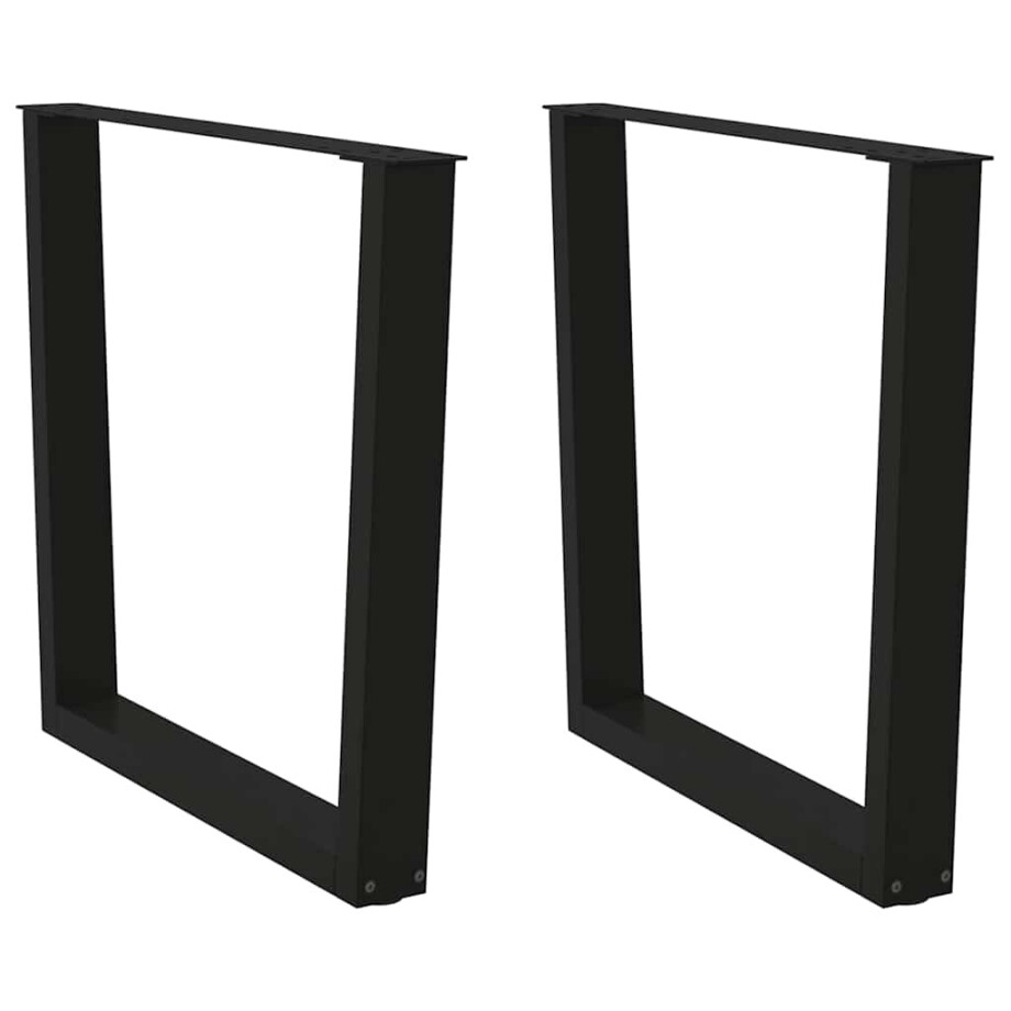 vidaXL Eettafelpoten 2 st V-vormig 90x(72-73,3) cm staal zwart afbeelding 1