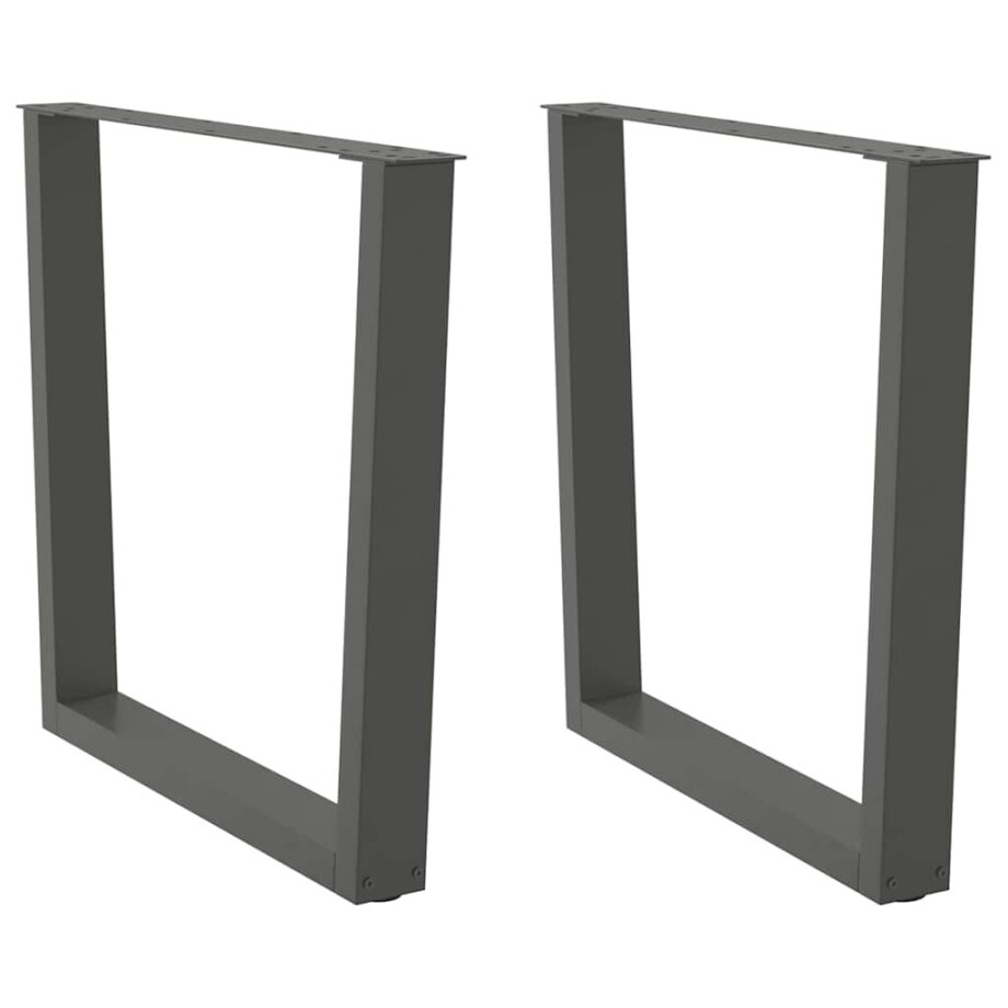 vidaXL Eettafelpoten 2 st V-vormig 90x(72-73,3) cm staal antraciet afbeelding 1