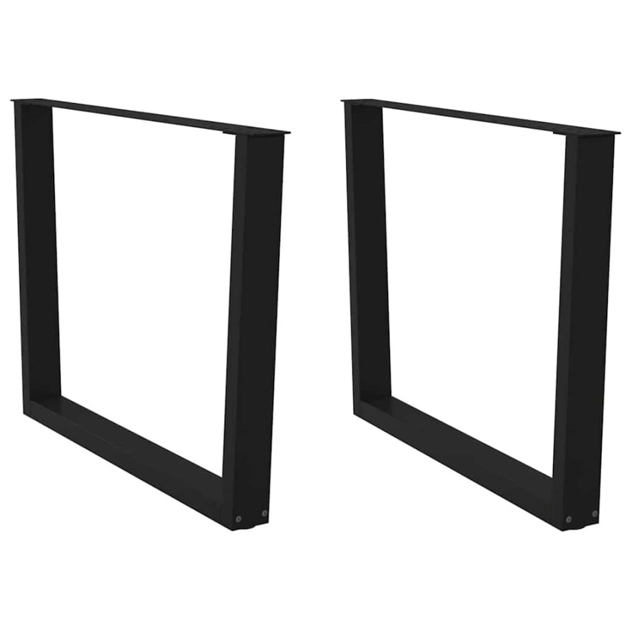 vidaXL Eettafelpoten 2 st V-vormig 100x(72-73,3) cm staal zwart afbeelding 1
