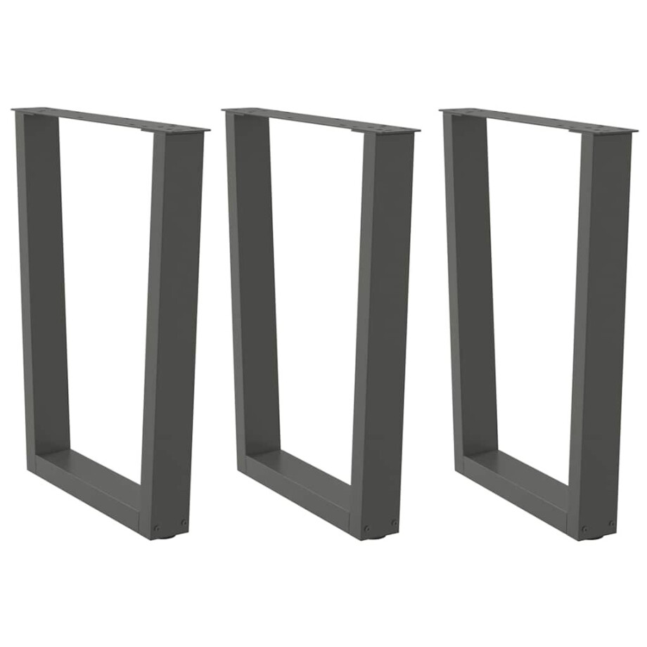 vidaXL Eettafelpoten 3 st V-vormig 70x(72-73,3) cm staal antraciet afbeelding 1