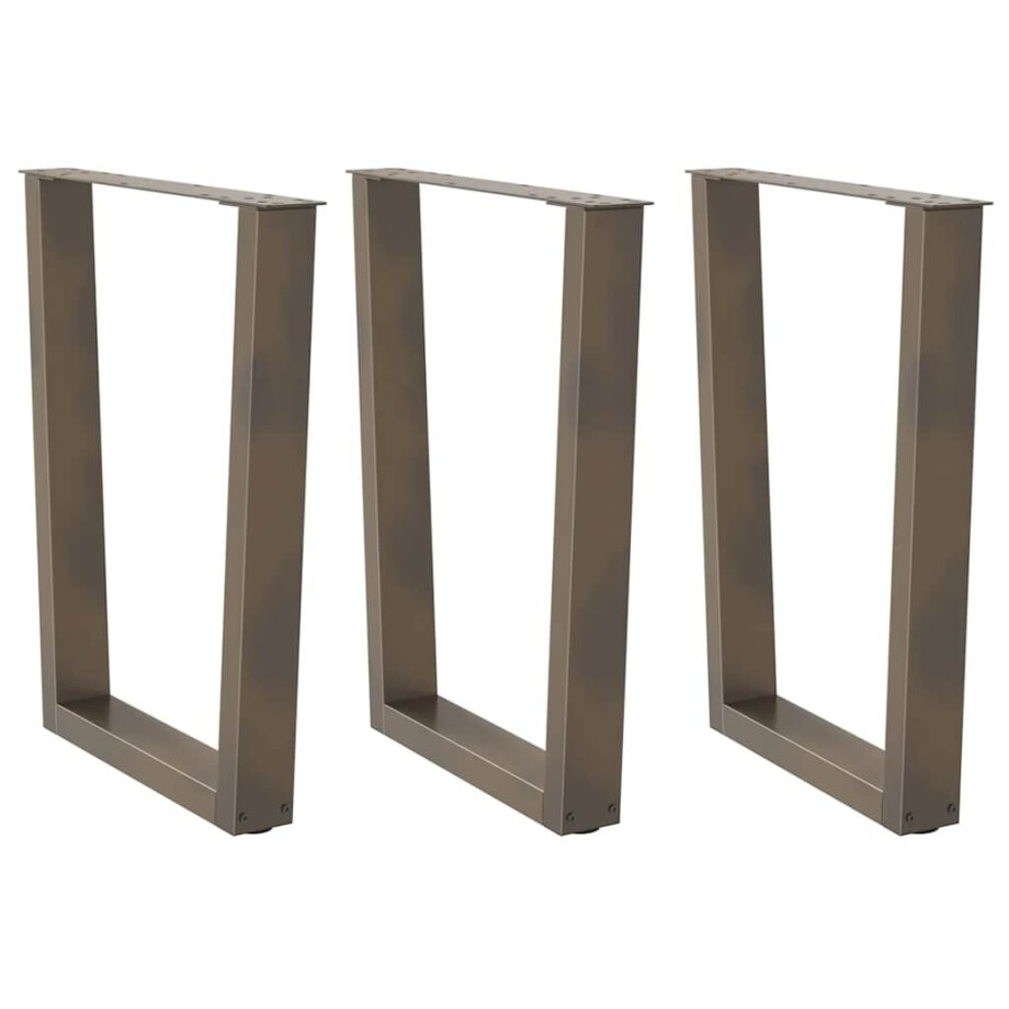 vidaXL Eettafelpoten 3 st V-vormig 70x(72-73,3) cm staal naturel afbeelding 1