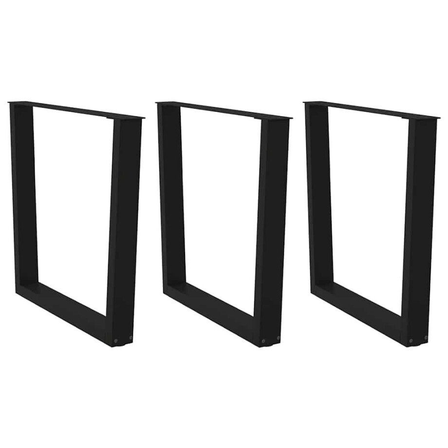 vidaXL Eettafelpoten 3 st V-vormig 80x(72-73,3) cm staal zwart afbeelding 1