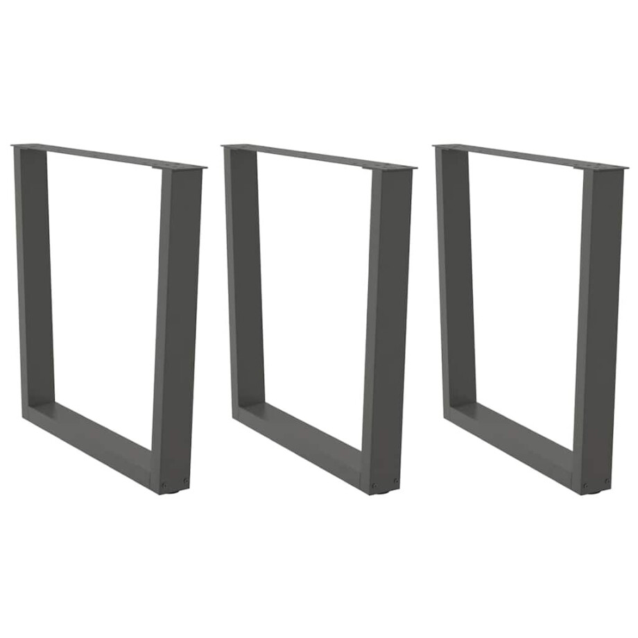 vidaXL Eettafelpoten 3 st V-vormig 80x(72-73,3) cm staal antraciet afbeelding 1
