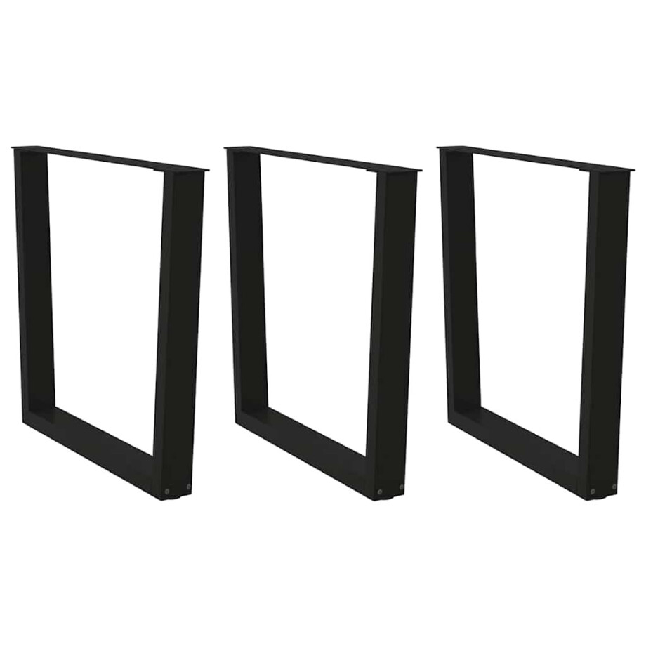 vidaXL Eettafelpoten 3 st V-vormig 90x(72-73,3) cm staal zwart afbeelding 1