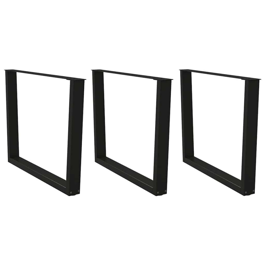 vidaXL Eettafelpoten 3 st V-vormig 100x(72-73,3) cm staal zwart afbeelding 1