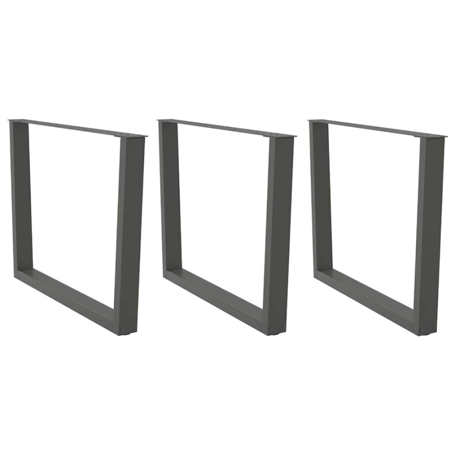 vidaXL Eettafelpoten 3 st V-vormig 100x(72-73,3) cm staal antraciet afbeelding 1