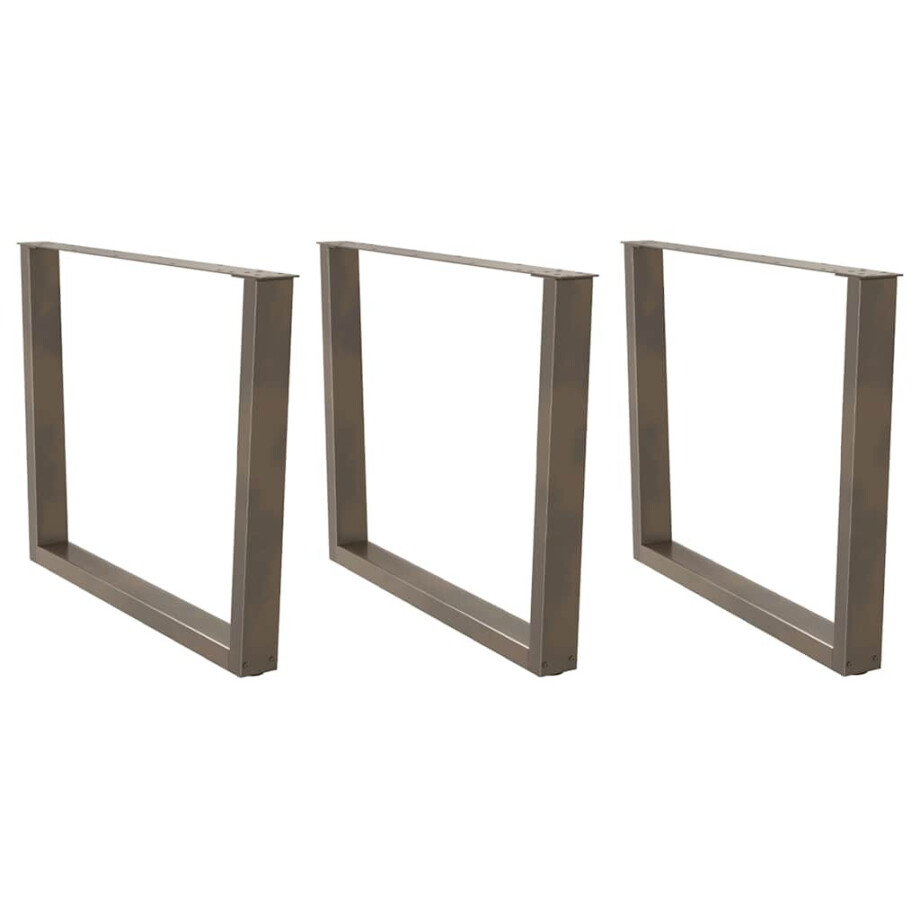vidaXL Eettafelpoten 3 st V-vormig 100x(72-73,3) cm staal naturel afbeelding 1