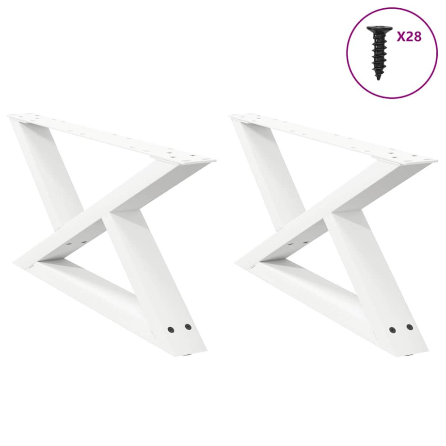 vidaXL Salontafelpoten 2 st 70x(30-31,3) cm staal wit vidaXL Salontafelpoten 2 st 70x(30-31,3) cm staal wit afbeelding 1