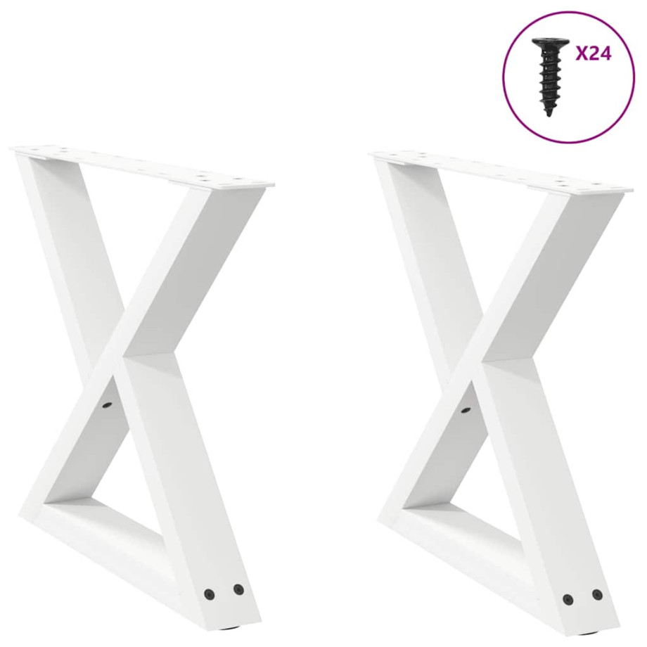 vidaXL Salontafelpoten 2 st 50x(42-43,3) cm staal wit vidaXL Salontafelpoten 2 st 50x(42-43,3) cm staal wit afbeelding 1