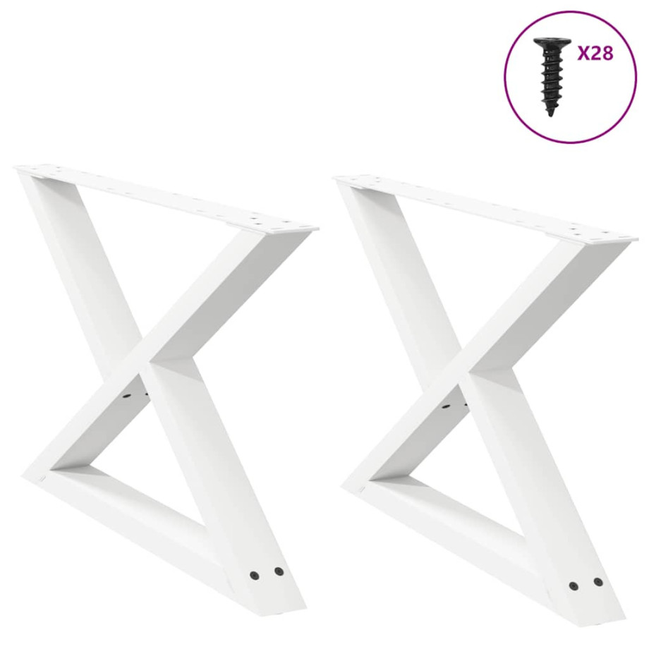 vidaXL Salontafelpoten 2 st 70x(42-43,3) cm staal wit vidaXL Salontafelpoten 2 st 70x(42-43,3) cm staal wit afbeelding 1