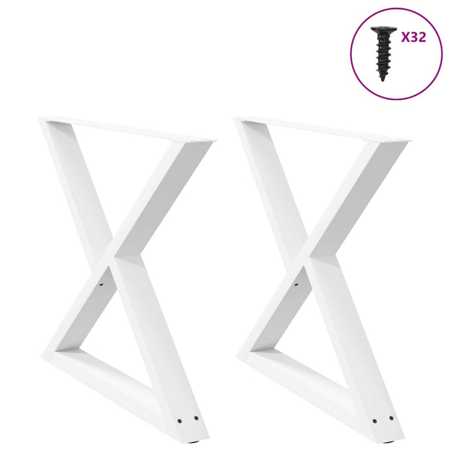 vidaXL Eettafelpoten 2 st 90x(72-73,3) cm staal wit vidaXL Eettafelpoten 2 st 90x(72-73,3) cm staal wit afbeelding 1