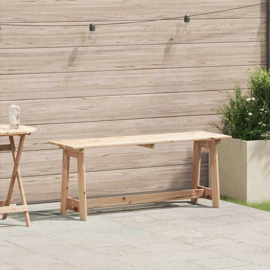 vidaXL Tuinbank Naturel 119 x 37 x 47 cm Massief grenenhout vidaXL Tuinbank Naturel 119 x 37 x 47 cm Massief grenenhout afbeelding 1