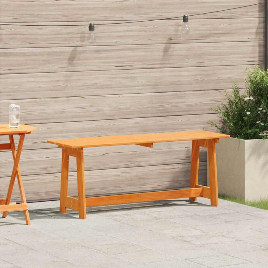 vidaXL Tuinbank Bruin 119 x 37 x 47 cm Massief grenenhout afbeelding 1