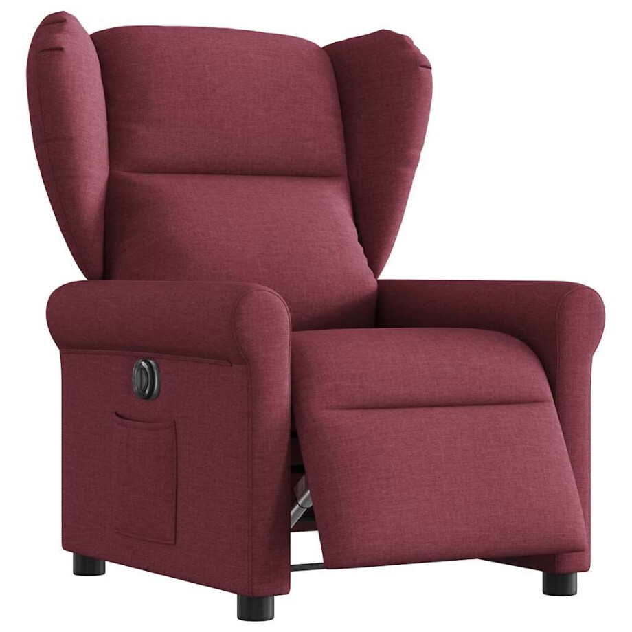 vidaXL Fauteuil verstelbaar elektrisch stof wijnrood afbeelding 1