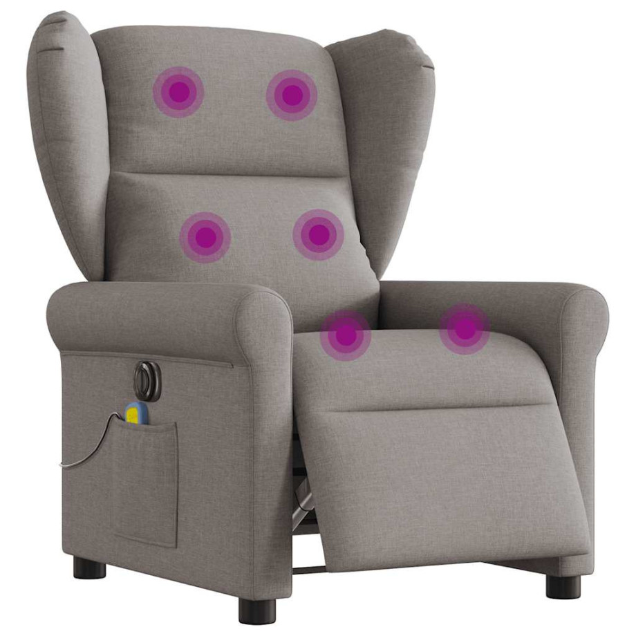 vidaXL Massagestoel elektrisch verstelbaar stof taupe vidaXL Massagestoel elektrisch verstelbaar stof taupe afbeelding 1