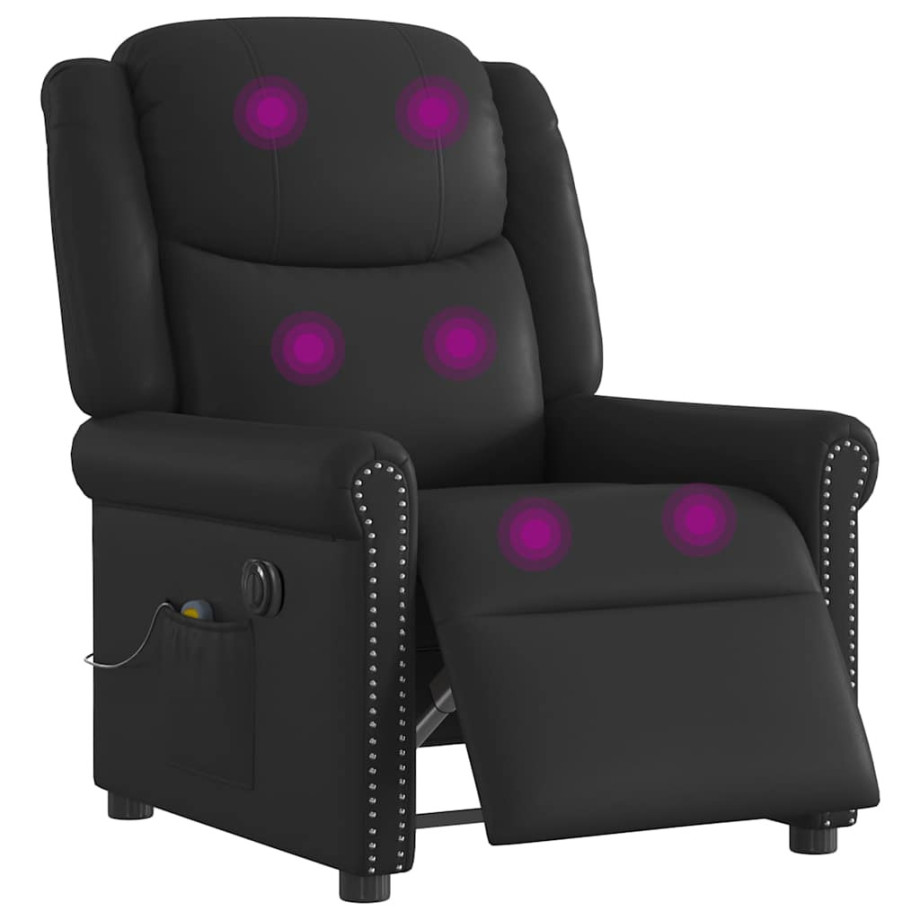 vidaXL Massagestoel elektrisch verstelbaar kunstleer glanzend zwart afbeelding 1