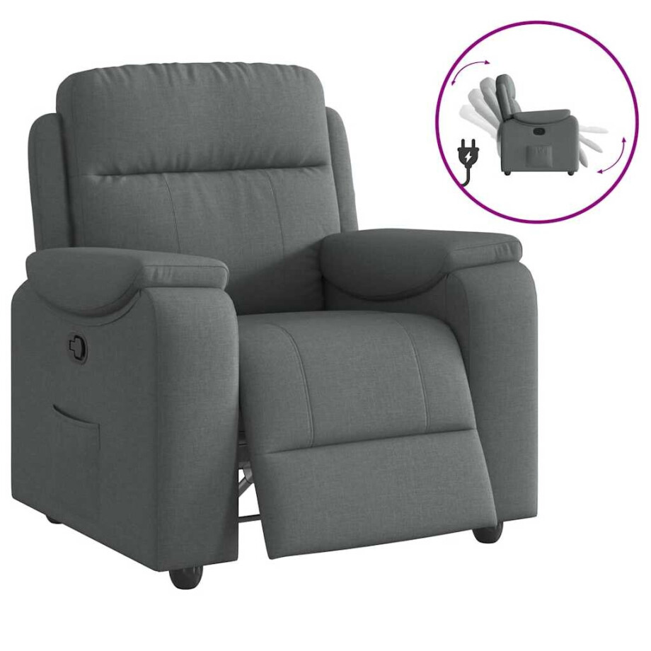 vidaXL Relaxfauteuil donkergrijze stof vidaXL Relaxfauteuil donkergrijze stof afbeelding 1