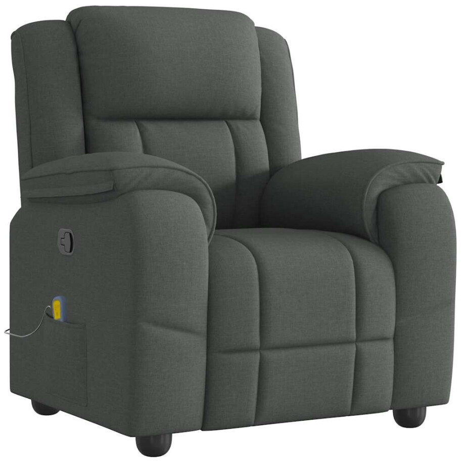 vidaXL Massagestoel in donkergrijze stof vidaXL Massagestoel in donkergrijze stof afbeelding 1