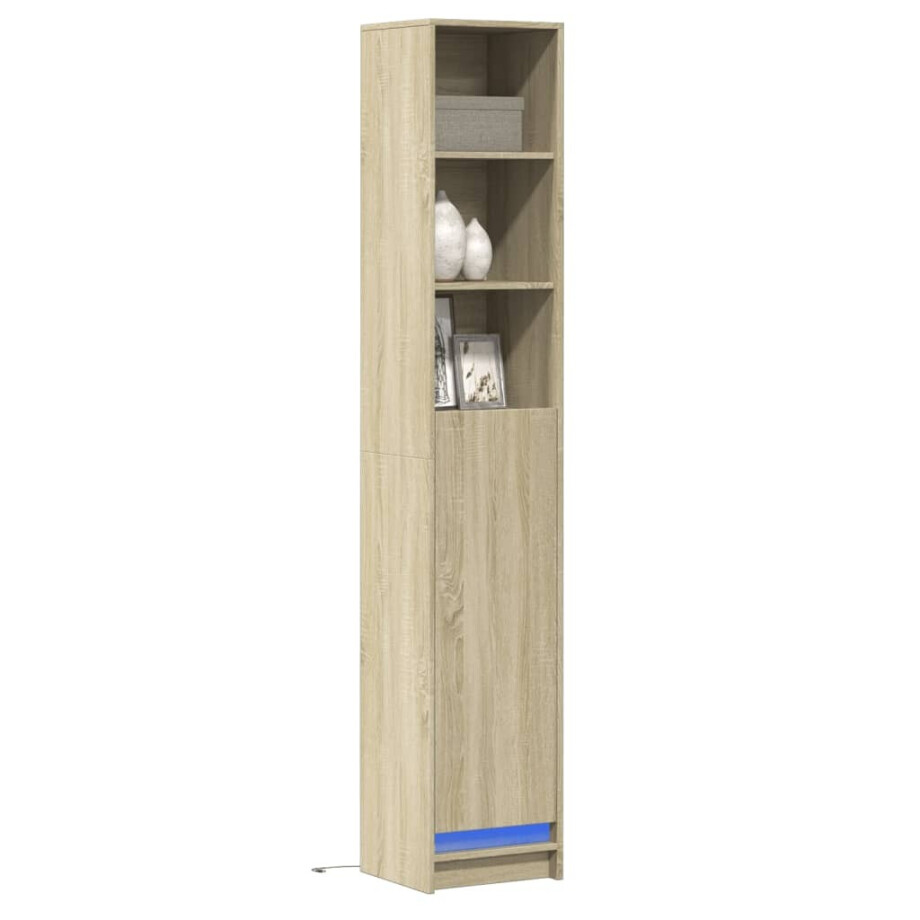 vidaXL Dressoir met LED 36x32,5x200cm bewerkt hout sonoma eikenkleurig afbeelding 1
