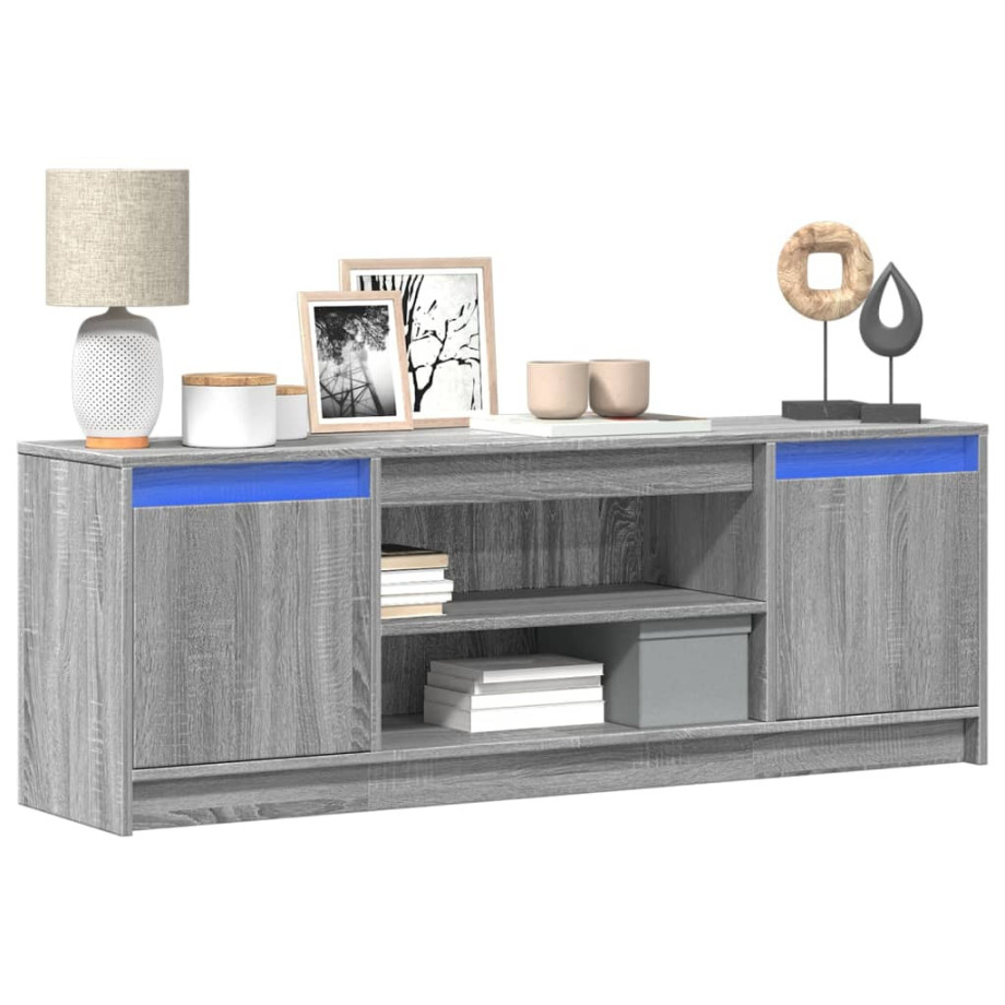 vidaXL Tv-meubel met LED 139,5x34x50 cm bewerkt hout grijs sonoma afbeelding 1