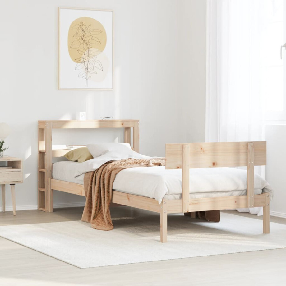 vidaXL Bedframe zonder matras massief grenenhout 90x200 cm afbeelding 1