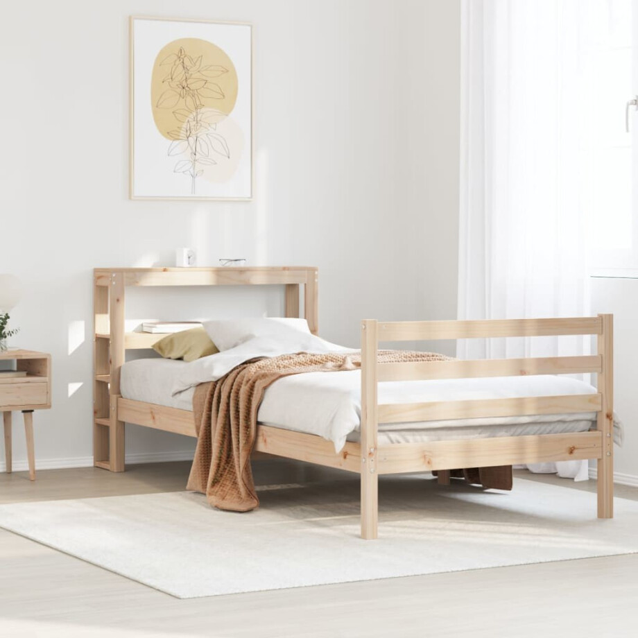 vidaXL Bedframe zonder matras massief grenenhout 90x200 cm afbeelding 1
