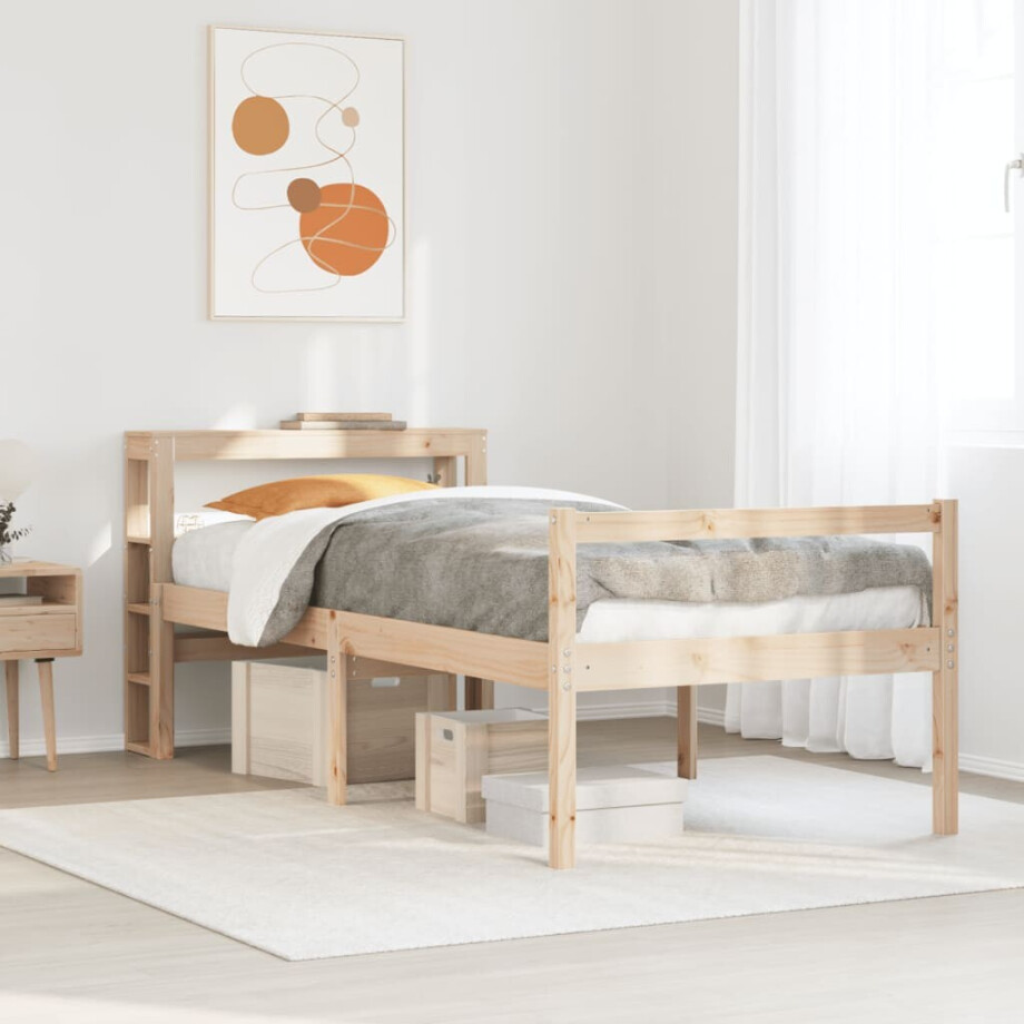 vidaXL Seniorenbed met hoofdbord massief grenenhout 90x190 cm afbeelding 1