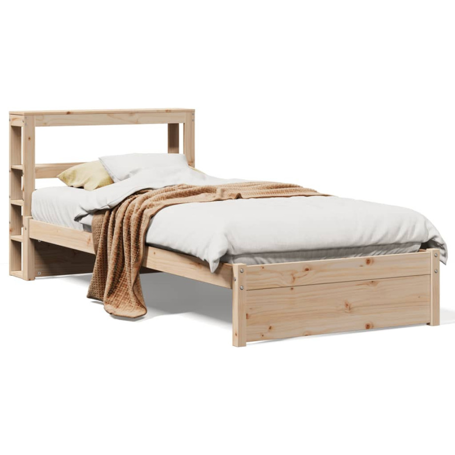 vidaXL Bedframe met hoofdbord massief grenenhout 75x190 cm vidaXL Bedframe met hoofdbord massief grenenhout 75x190 cm afbeelding 1