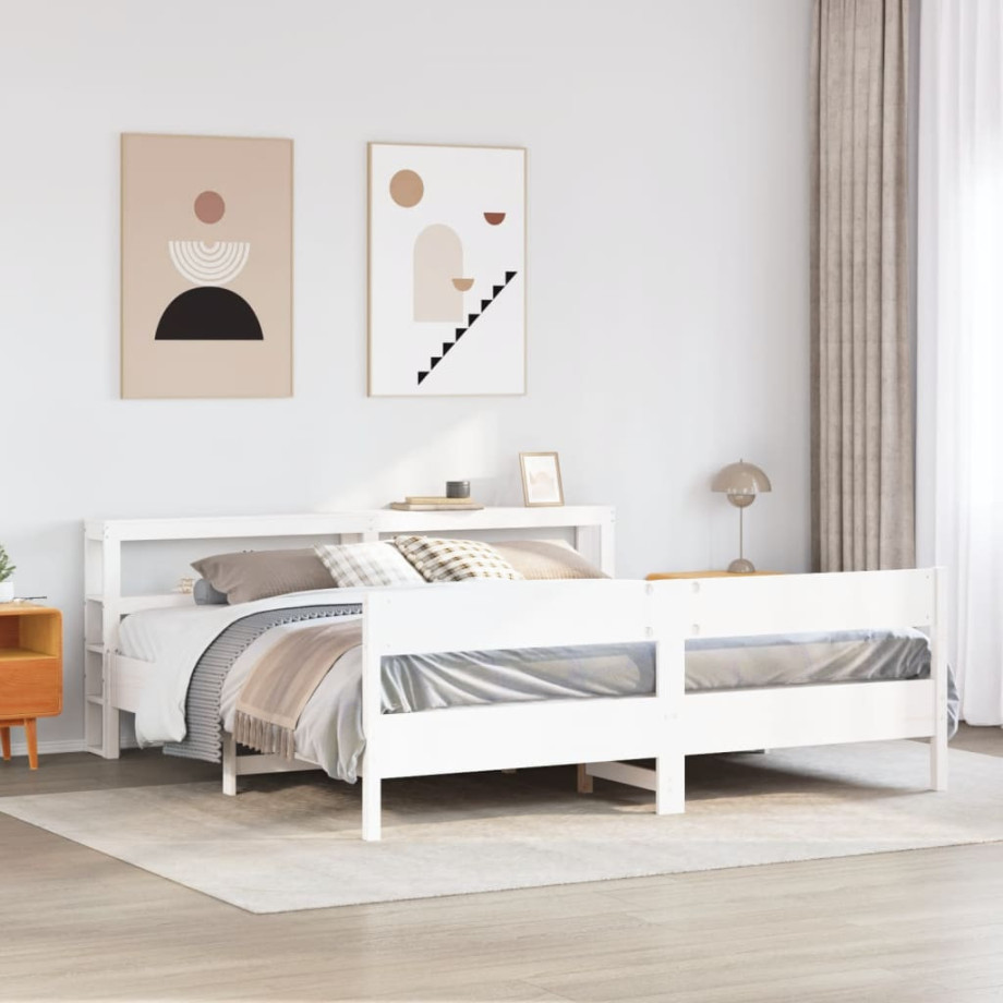 vidaXL Bedframe zonder matras massief grenenhout wit 180x200 cm vidaXL Bedframe zonder matras massief grenenhout wit 180x200 cm afbeelding 1