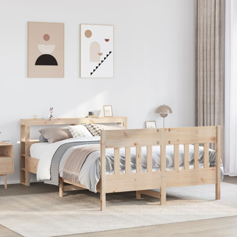 vidaXL Bedframe zonder matras massief grenenhout 120x200 cm vidaXL Bedframe zonder matras massief grenenhout 120x200 cm afbeelding 1
