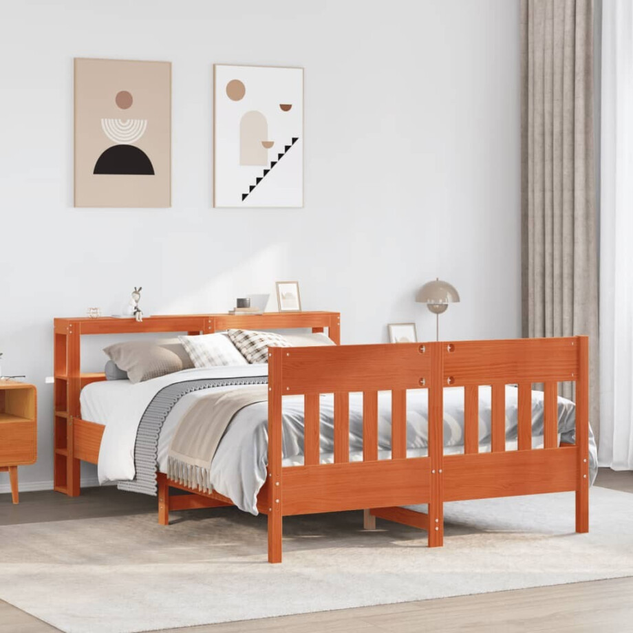vidaXL Bedframe zonder matras massief grenenhout wasbruin 120x200 cm vidaXL Bedframe zonder matras massief grenenhout wasbruin 120x200 cm afbeelding 1
