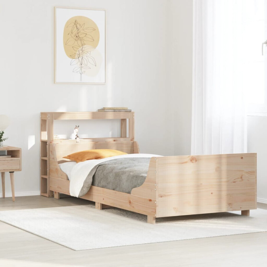 vidaXL Bedframe zonder matras massief grenenhout 90x200 cm afbeelding 1