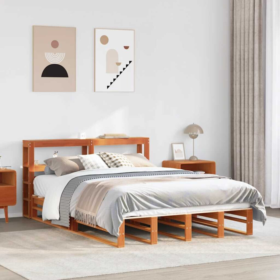 vidaXL Bedframe zonder matras massief grenenhout wasbruin 120x200 cm vidaXL Bedframe zonder matras massief grenenhout wasbruin 120x200 cm afbeelding 1