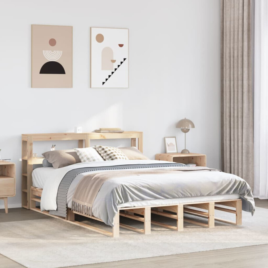 vidaXL Bedframe zonder matras massief grenenhout 140x200 cm afbeelding 1