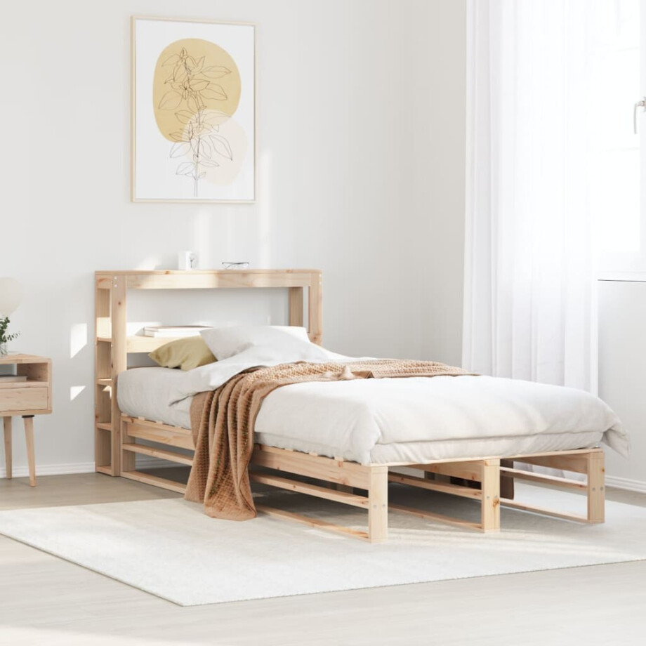 vidaXL Bedframe zonder matras massief grenenhout 90x190 cm vidaXL Bedframe zonder matras massief grenenhout 90x190 cm afbeelding 1