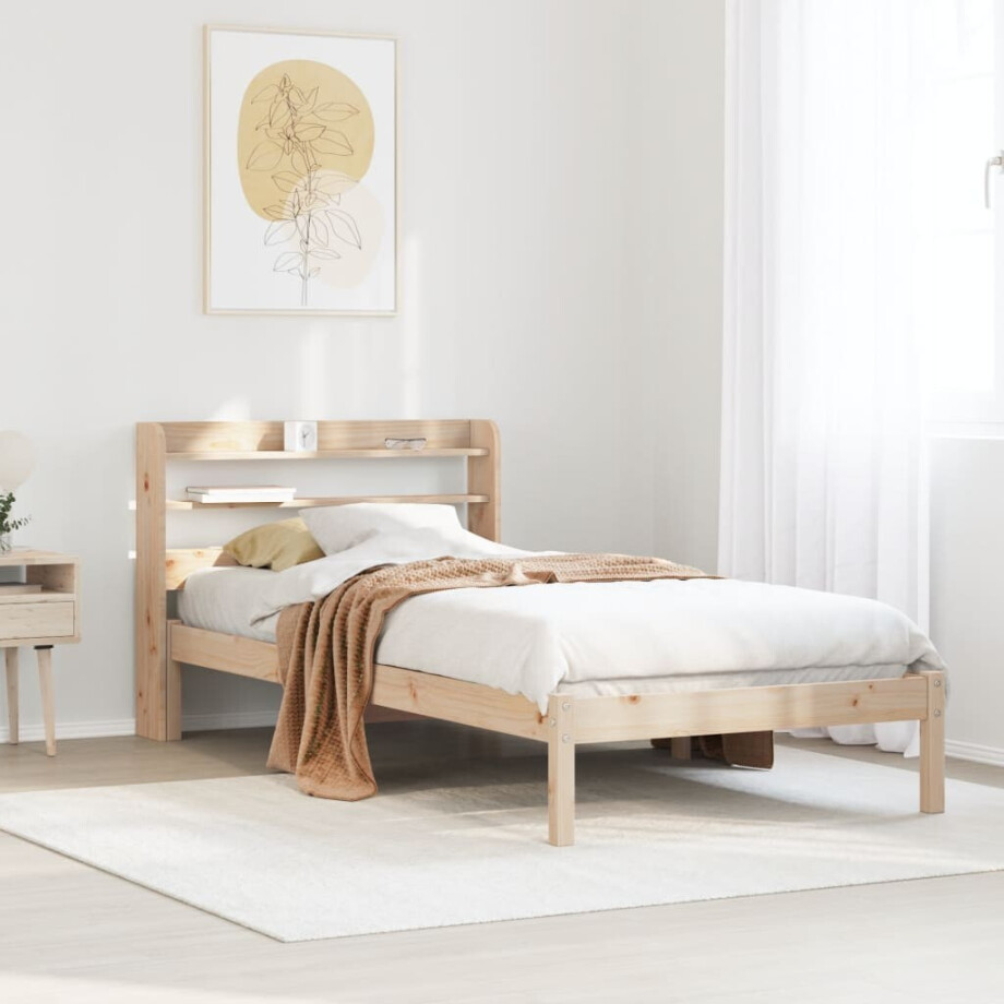 vidaXL Bedframe zonder matras massief grenenhout 90x200 cm afbeelding 1