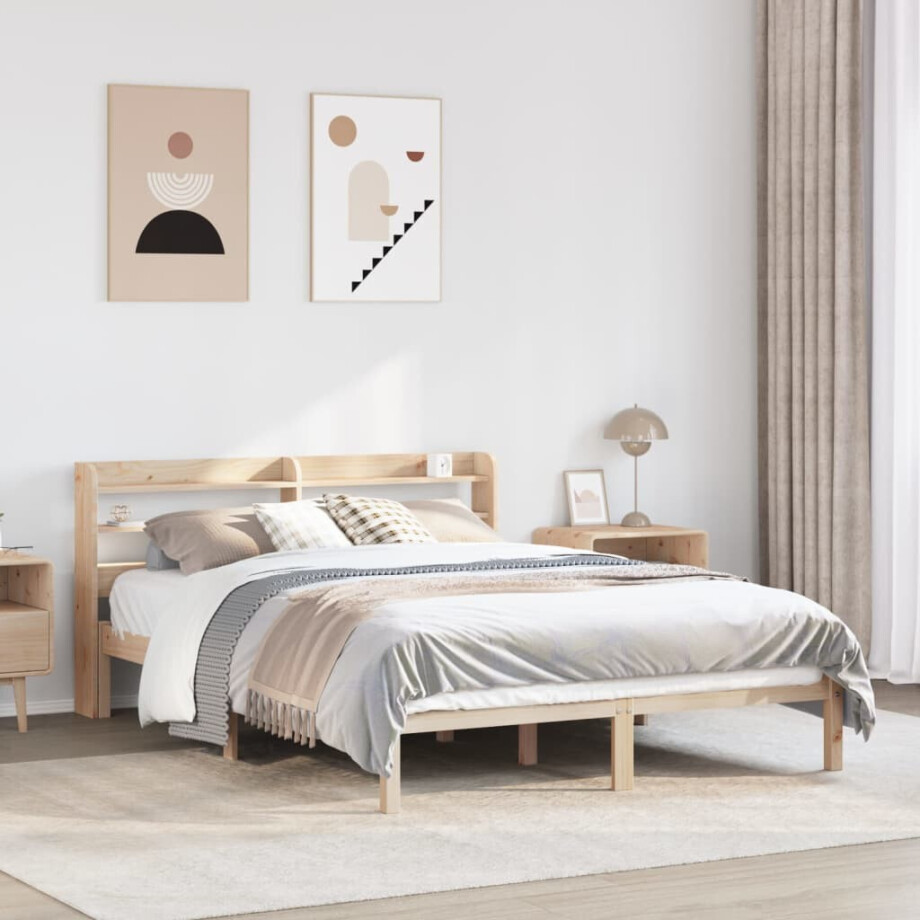 vidaXL Bedframe zonder matras massief grenenhout 150x200 cm vidaXL Bedframe zonder matras massief grenenhout 150x200 cm afbeelding 1