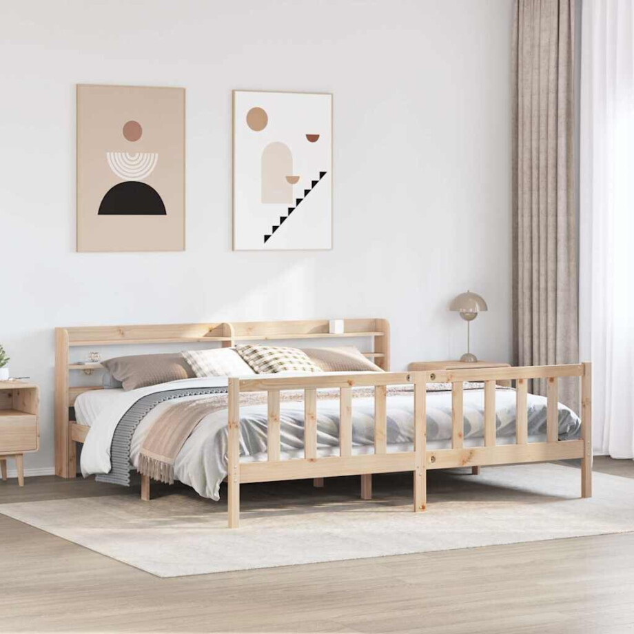vidaXL Bedframe zonder matras massief grenenhout 180x200 cm vidaXL Bedframe zonder matras massief grenenhout 180x200 cm afbeelding 1