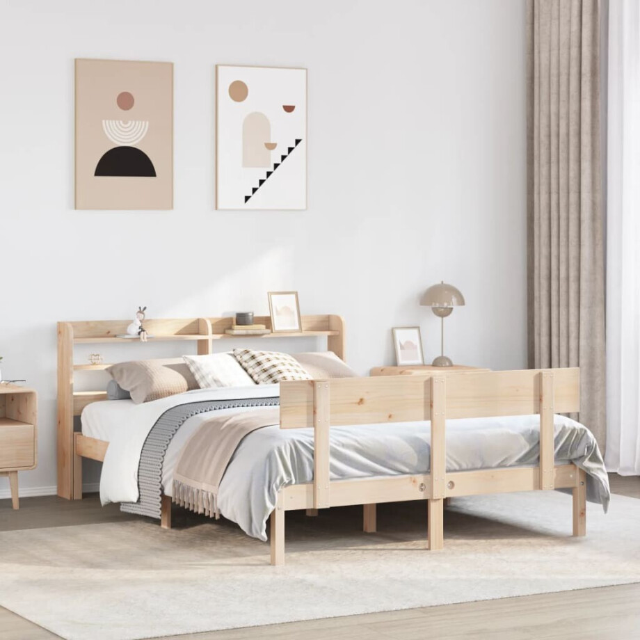 vidaXL Bedframe zonder matras massief grenenhout 150x200 cm vidaXL Bedframe zonder matras massief grenenhout 150x200 cm afbeelding 1