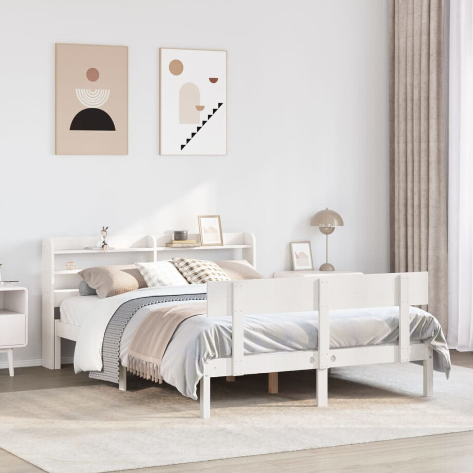 vidaXL Bedframe zonder matras massief grenenhout wit 160x200 cm vidaXL Bedframe zonder matras massief grenenhout wit 160x200 cm afbeelding 1