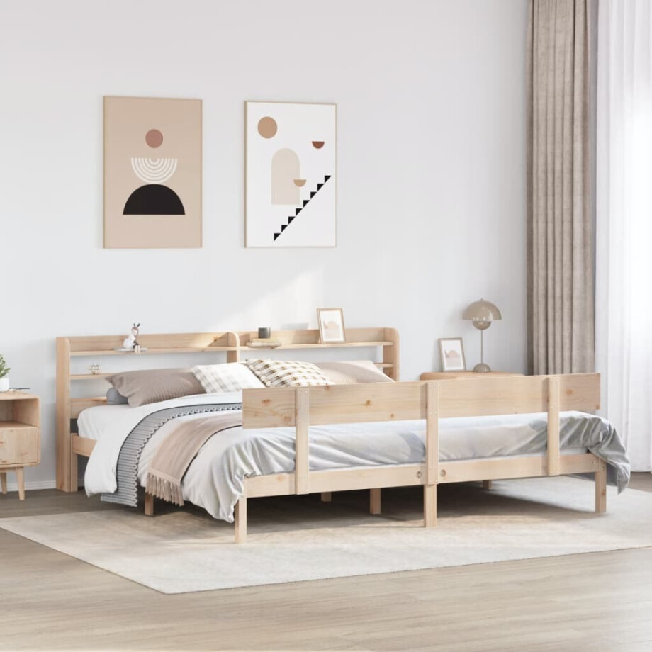 vidaXL Bedframe zonder matras massief grenenhout 180x200 cm vidaXL Bedframe zonder matras massief grenenhout 180x200 cm afbeelding 1