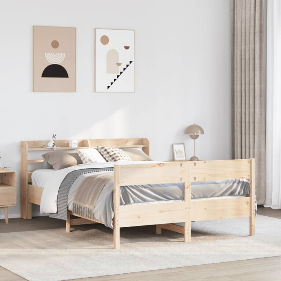 vidaXL Bedframe zonder matras massief grenenhout 150x200 cm vidaXL Bedframe zonder matras massief grenenhout 150x200 cm afbeelding 1