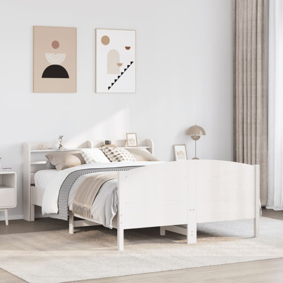 vidaXL Bedframe zonder matras massief grenenhout wit 160x200 cm vidaXL Bedframe zonder matras massief grenenhout wit 160x200 cm afbeelding 1