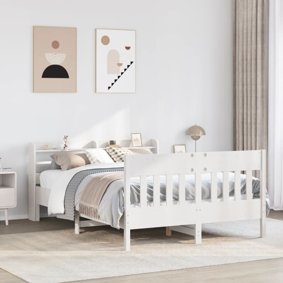 vidaXL Bedframe zonder matras massief grenenhout wit 160x200 cm vidaXL Bedframe zonder matras massief grenenhout wit 160x200 cm afbeelding 1