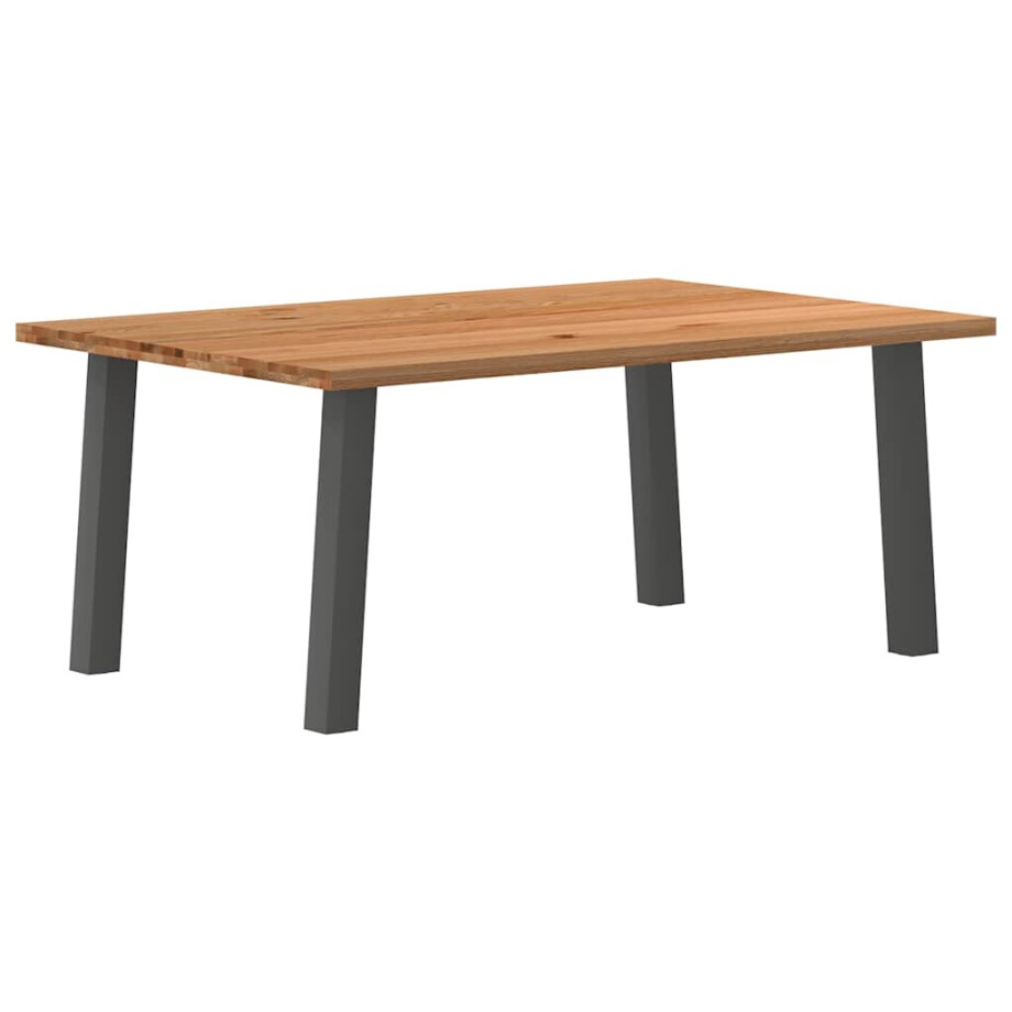 vidaXL Eettafel rechthoekig 180x120x74 cm massief eikenhout lichtbruin vidaXL Eettafel rechthoekig 180x120x74 cm massief eikenhout lichtbruin afbeelding 1