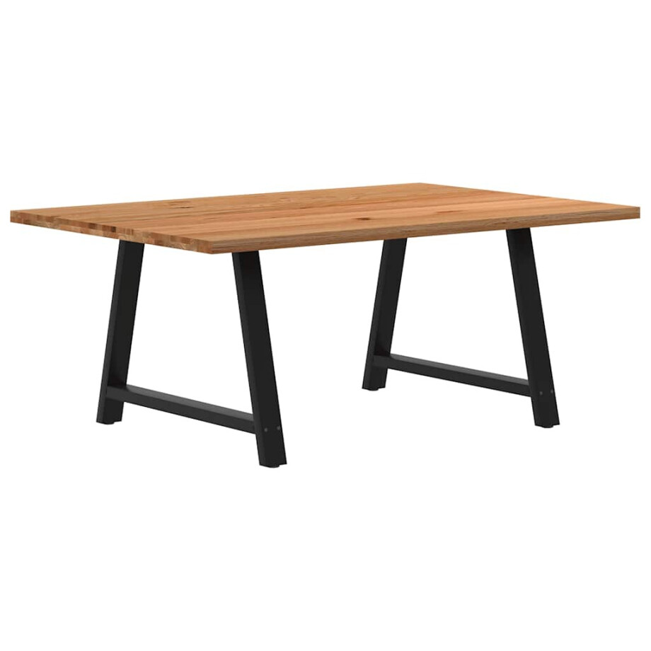 vidaXL Eettafel rechthoekig 180x120x74 cm massief eikenhout lichtbruin afbeelding 1