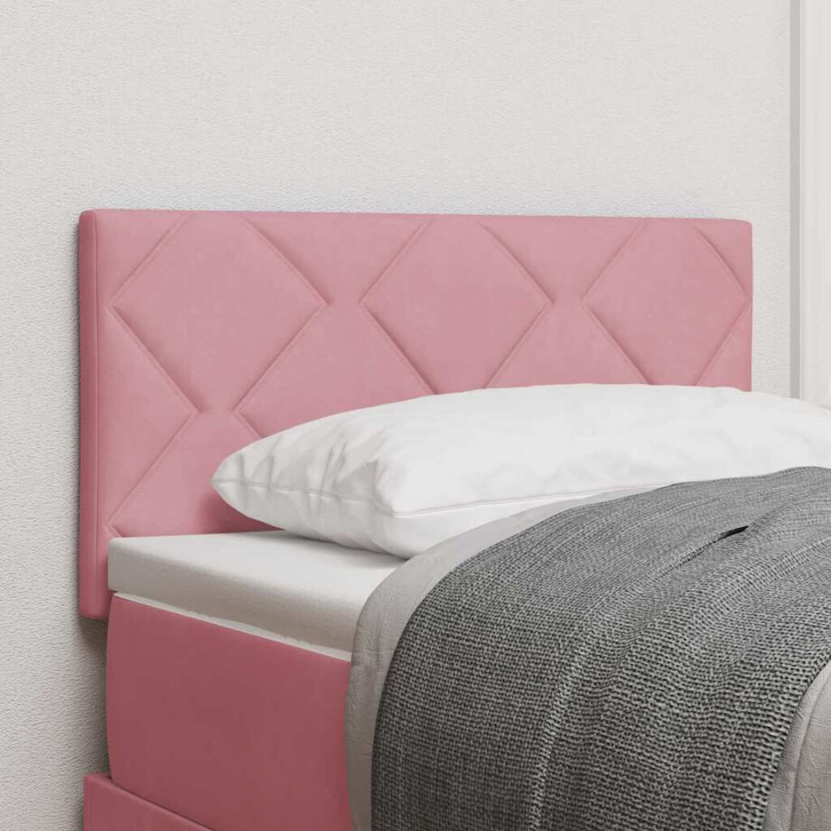 vidaXL LED Hoofdbord Roze 80 cm Fluweel afbeelding 1
