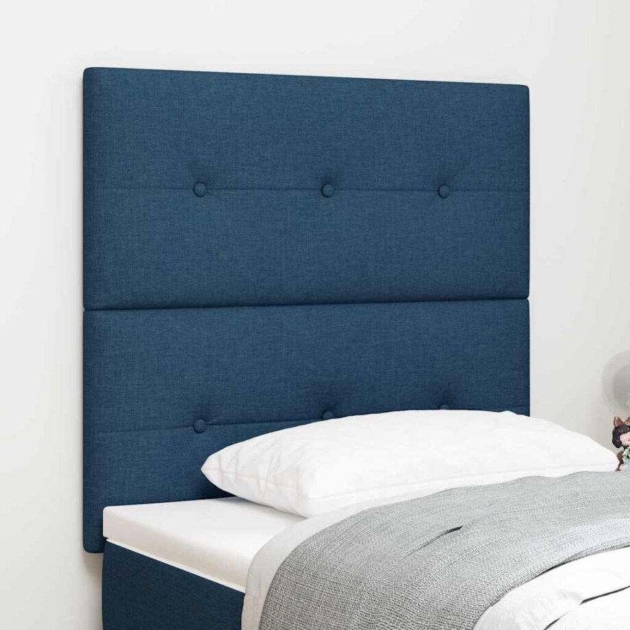 vidaXL LED Hoofdbord met LED-stripverlichting Blauw 80 cm Stof afbeelding 1